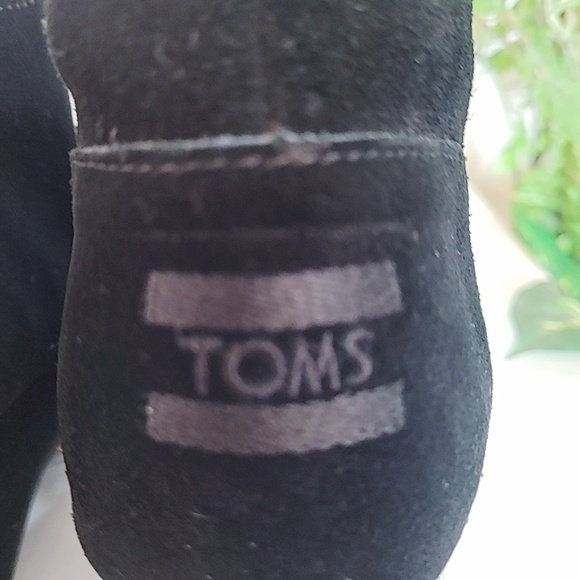 Toms Suede Desert Wedge Lace Up Bootie Black Size W11 - Picture 10 of 10